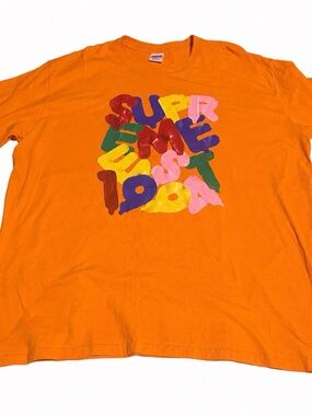 Supreme Orange Kids Tee with Multicolor Bubble Logo